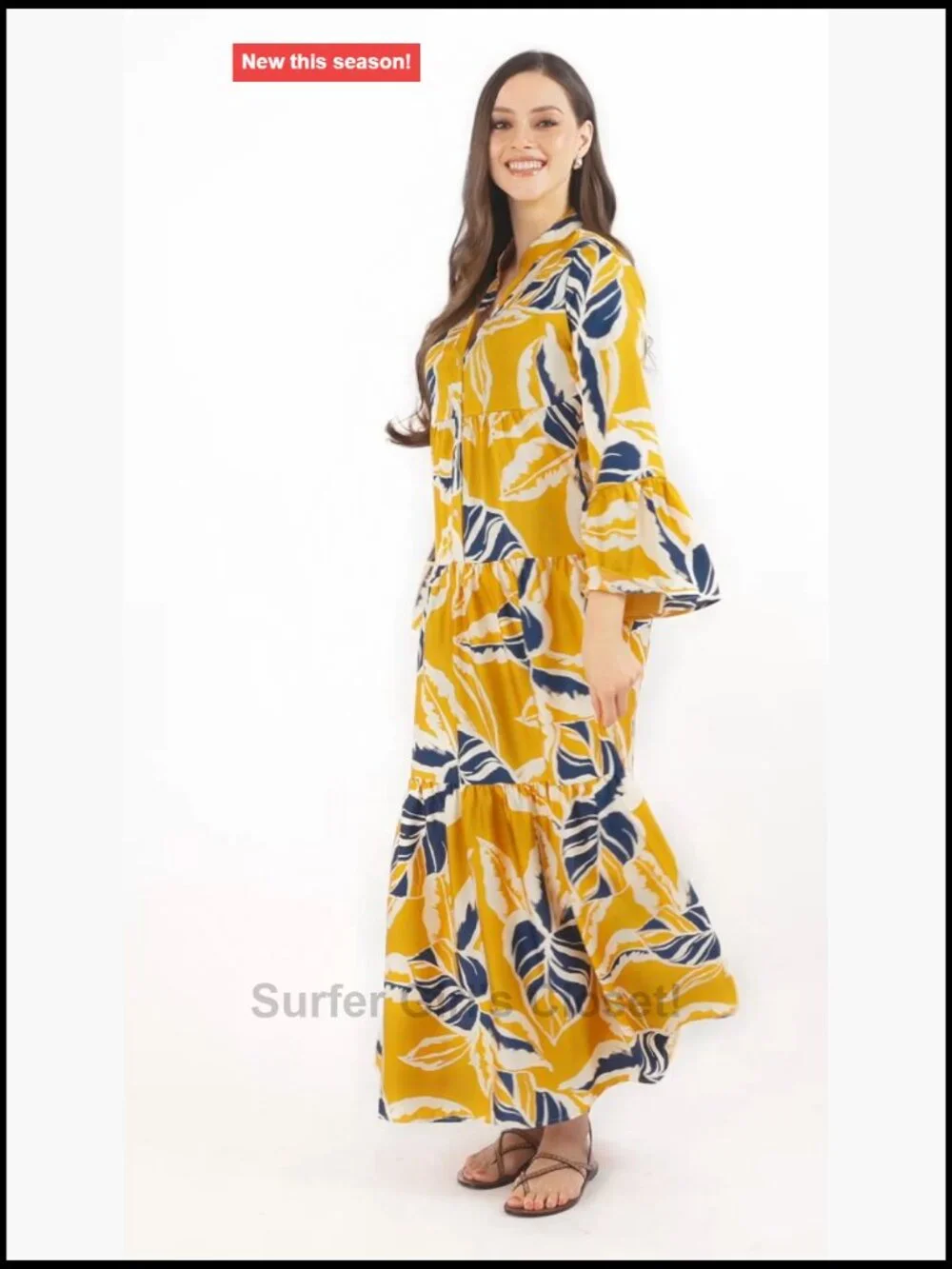 Long Sleeve Floral Flowy Maxi Dress with Pockets Tiered Boho Summer